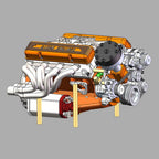 DIY 1/6 Gasoline Internal Combustion V8 Water-Cooled Engine 44CC Model Kit - DIY Engine Model by Extoril