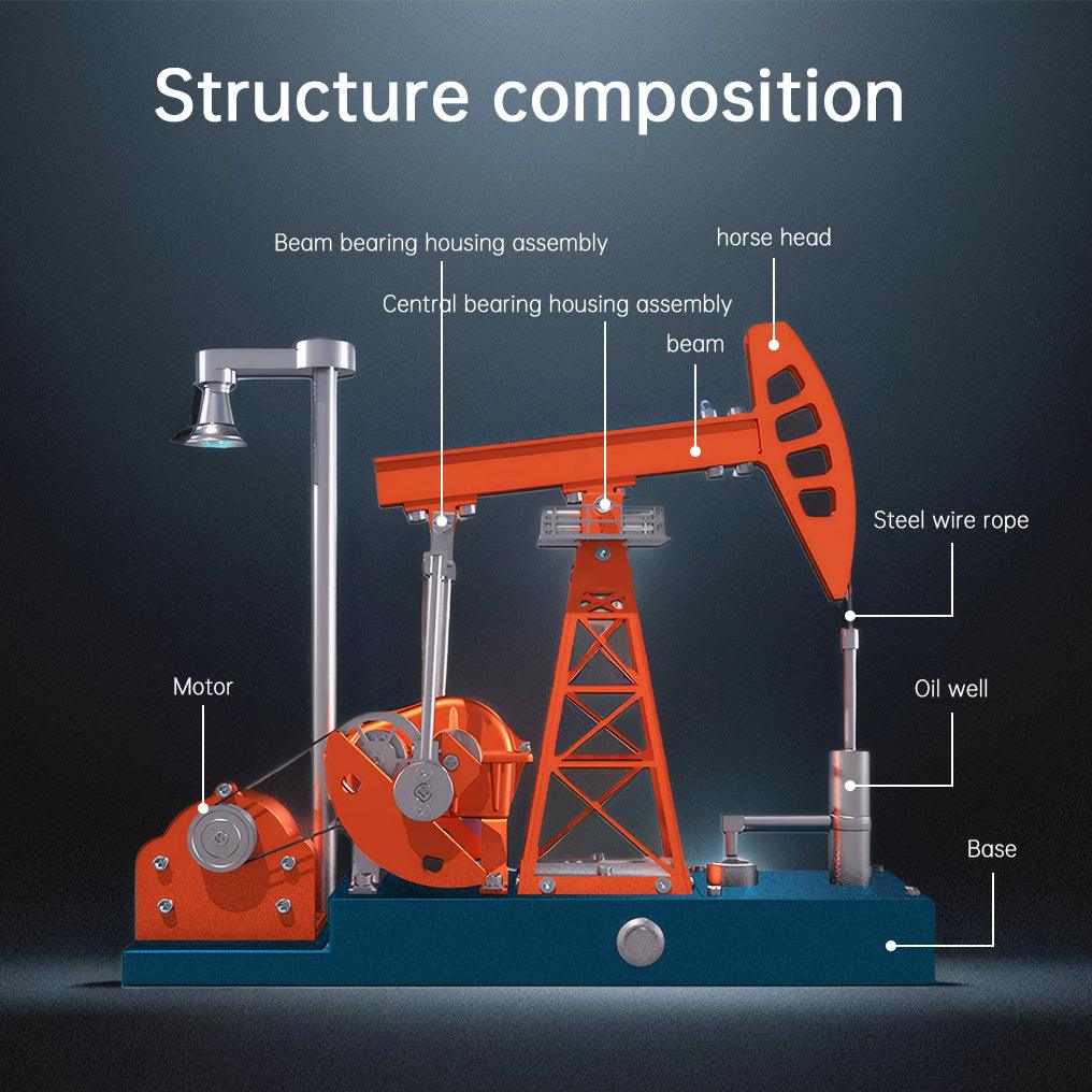 DIY Educational 3D Metal Oilfield Working Equipment with Pumping Unit that Works - DIY Engine Model by Extoril
