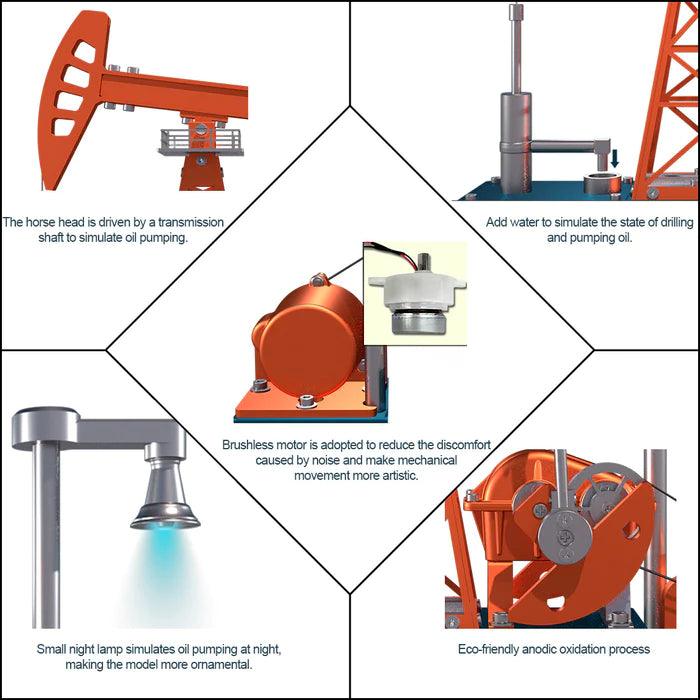 DIY Educational 3D Metal Oilfield Working Equipment with Pumping Unit that Works - DIY Engine Model by Extoril