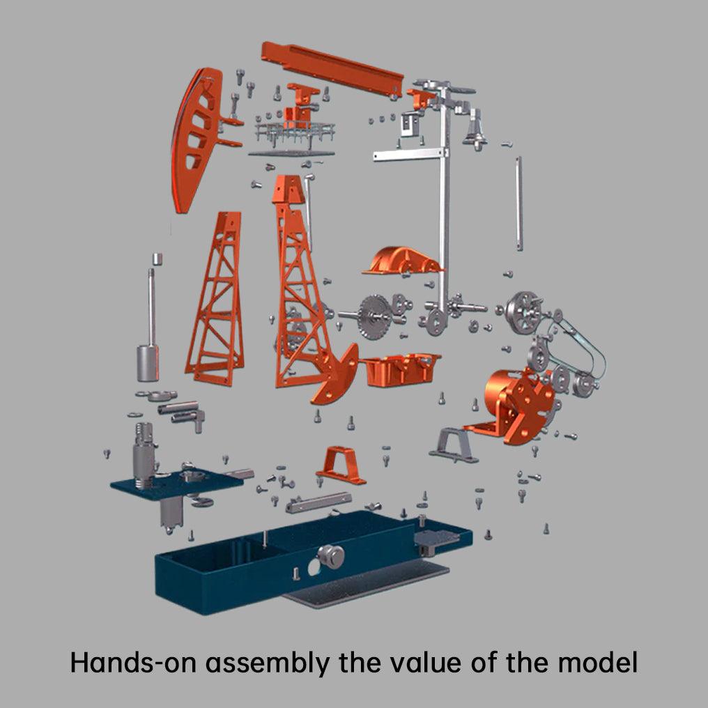 DIY Educational 3D Metal Oilfield Working Equipment with Pumping Unit that Works - DIY Engine Model by Extoril