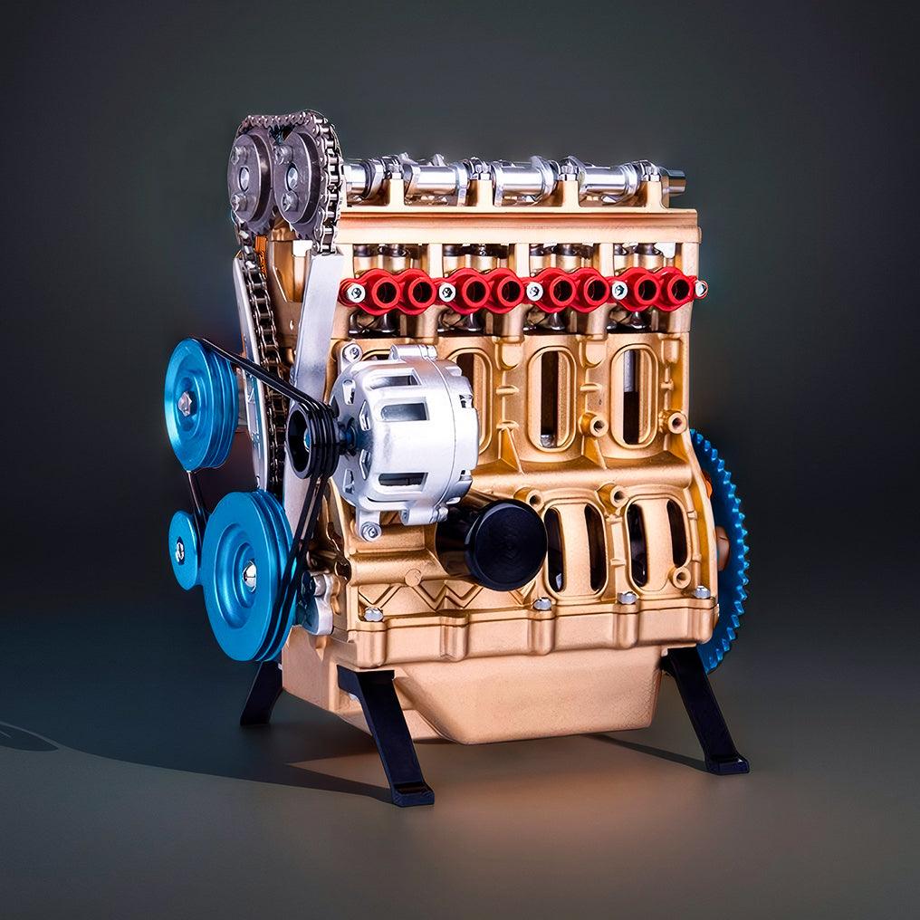 DIY Full Metal 4 Cylinder Car Engine Assembly Kit - DIY Engine Model by Extoril