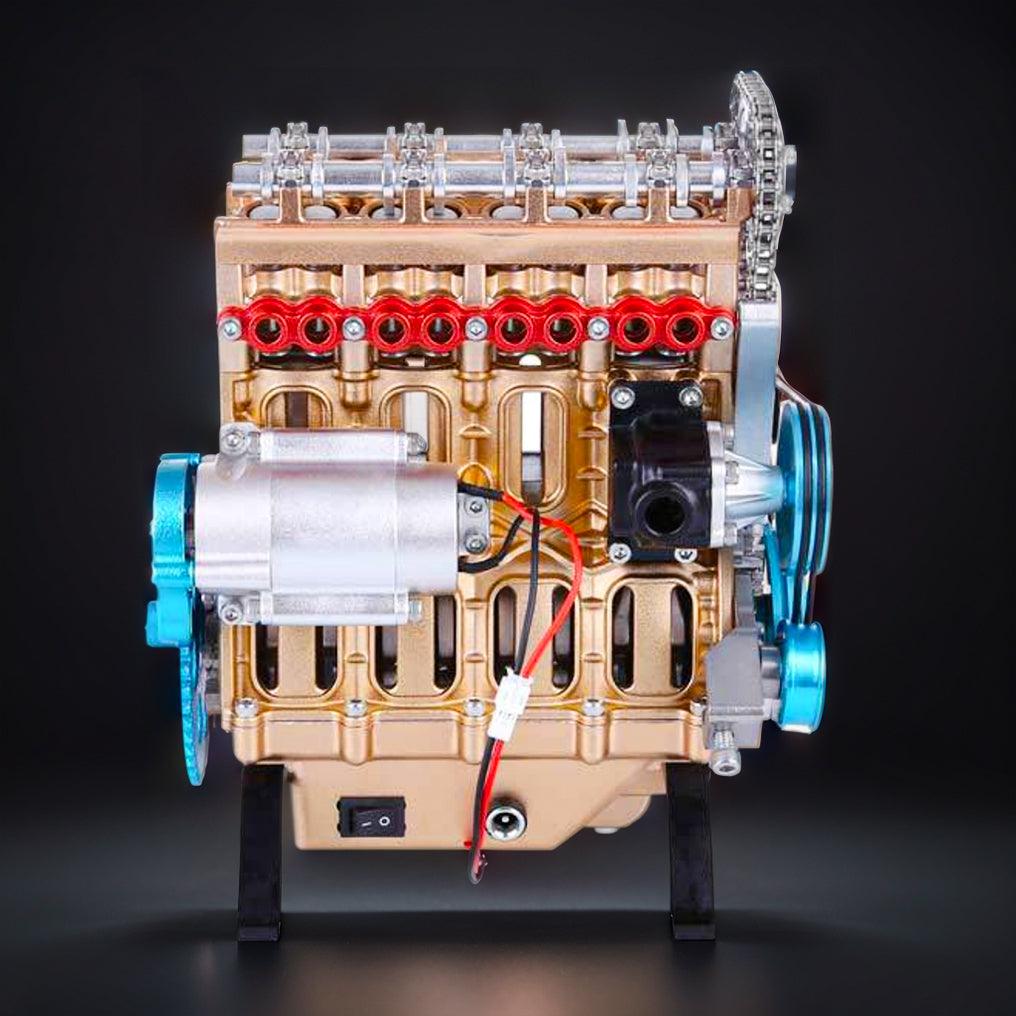 DIY Full Metal 4 Cylinder Car Engine Assembly Kit - DIY Engine Model by Extoril