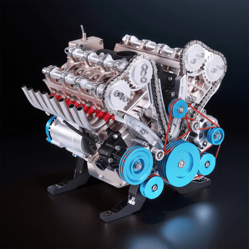 DIY Full Metal V8 Engine Model Kit RC 1: 3 Mini V8 Motor That Run 500+Pcs - DIY Engine Model by Extoril