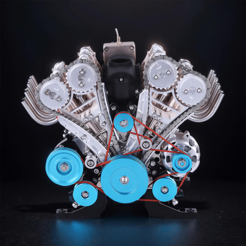 DIY Full Metal V8 Engine Model Kit RC 1: 3 Mini V8 Motor That Run 500+Pcs - DIY Engine Model by Extoril