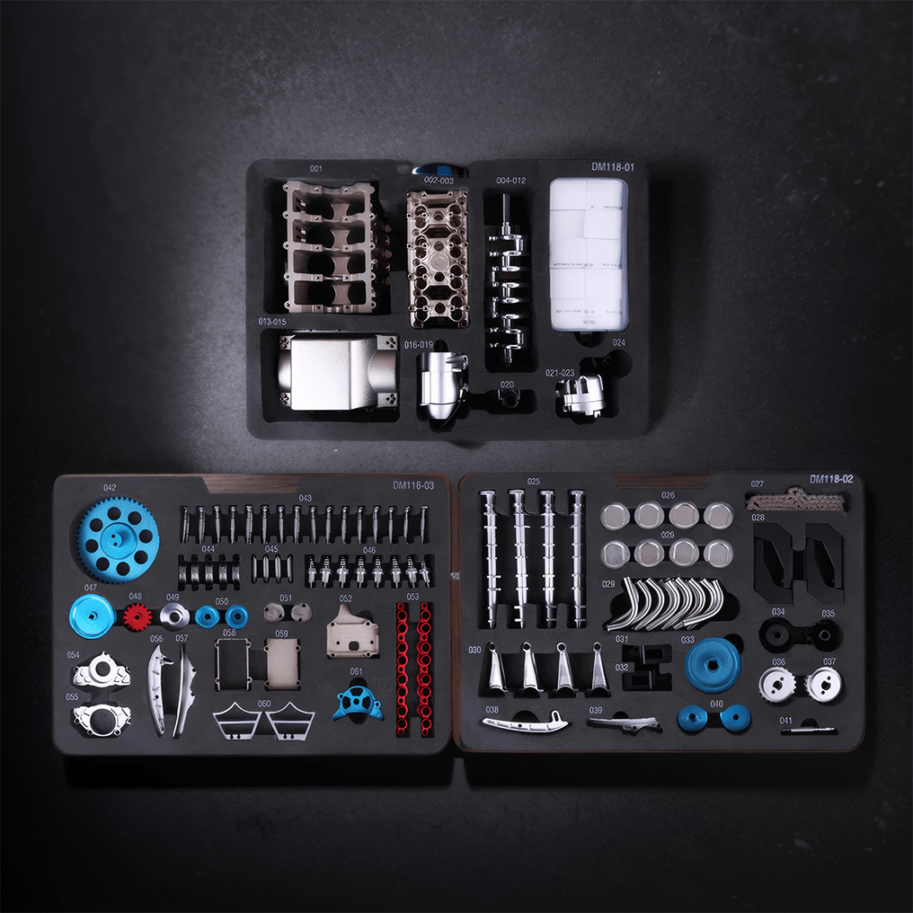 DIY Full Metal V8 Engine Model Kit RC 1: 3 Mini V8 Motor That Run 500+Pcs - DIY Engine Model by Extoril