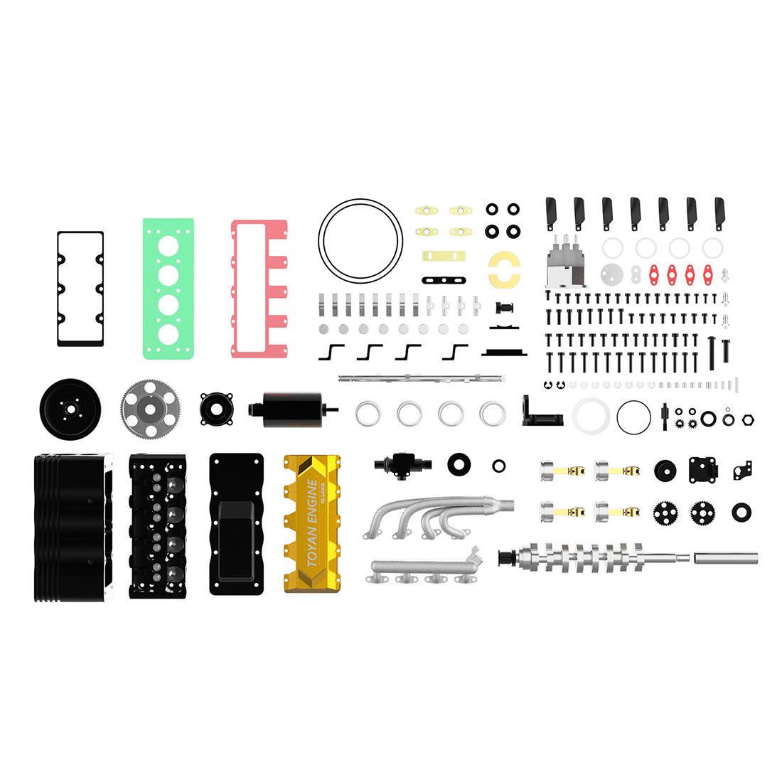 DIY OHC L4 Engine 14CC Gasoline Water-cooled Engine Model Kit FS-L400BGC - DIY Engine Model by Extoril