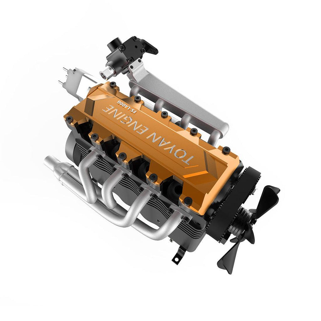DIY OHC L4 Engine 14CC Gasoline Water-cooled Engine Model Kit FS-L400BGC - DIY Engine Model by Extoril