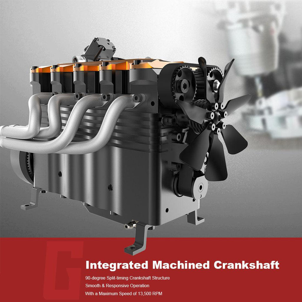 DIY OHC L4 Engine 14CC Gasoline Water-cooled Engine Model Kit FS-L400BGC - DIY Engine Model by Extoril