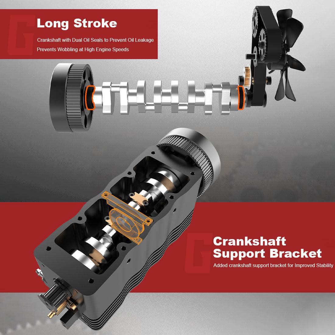 DIY OHC L4 Engine 14CC Gasoline Water-cooled Engine Model Kit FS-L400BGC - DIY Engine Model by Extoril