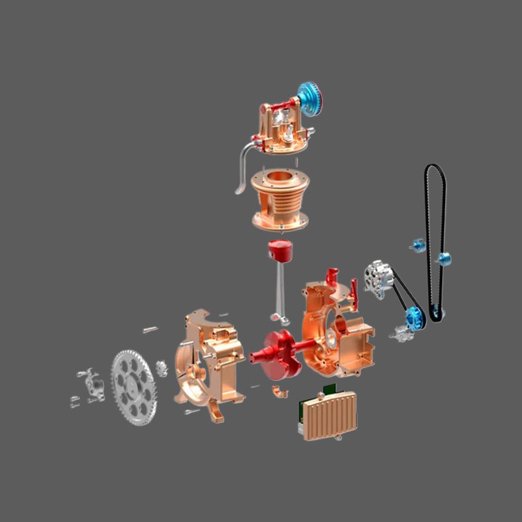 DIY Single-cylinder Car Engine Assembly Kit Build Kit Gift Toy for Collection - DIY Engine Model by Extoril
