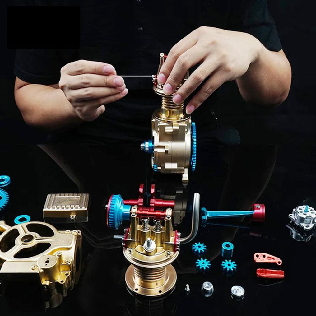 DIY Single-cylinder Car Engine Assembly Kit Build Kit Gift Toy for Collection - DIY Engine Model by Extoril