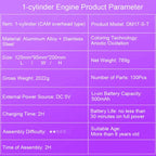 DIY Single-cylinder Car Engine Assembly Kit Build Kit Gift Toy for Collection - DIY Engine Model by Extoril