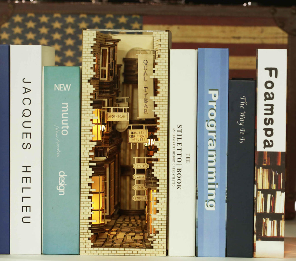 Diy Book Nook Shelf - Ancient Street - DIY Booknooks by Extoril