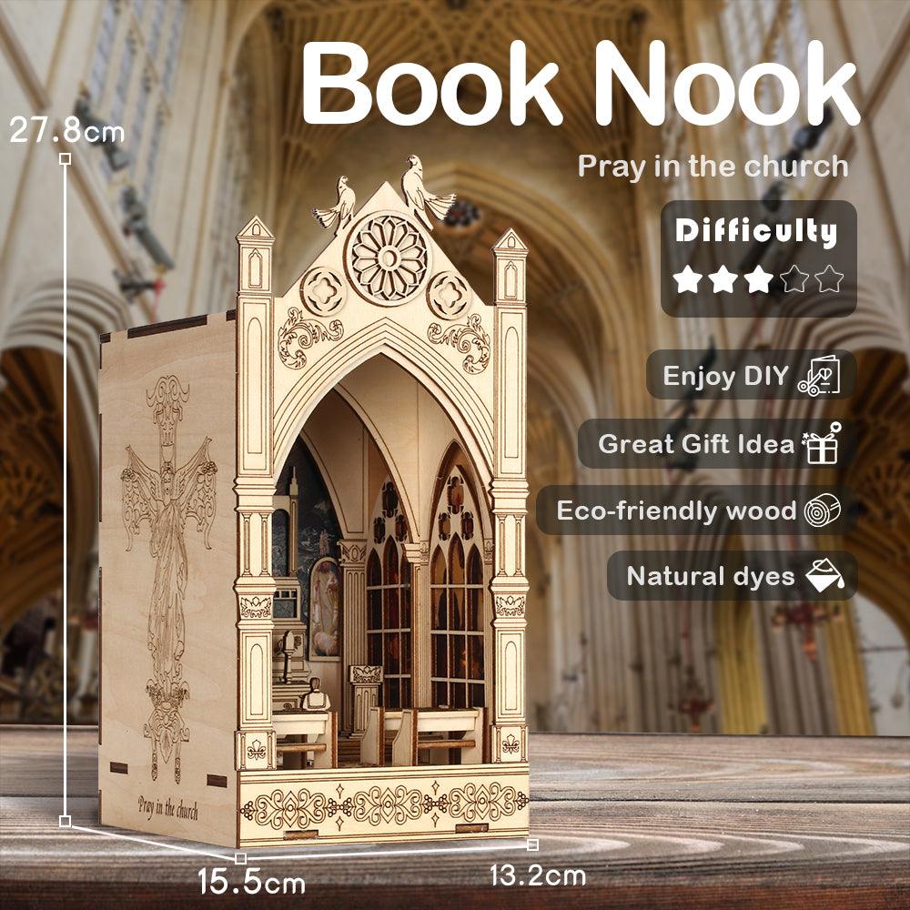 Diy Book Nook Shelf - Pray in The Church - DIY Booknooks by Extoril