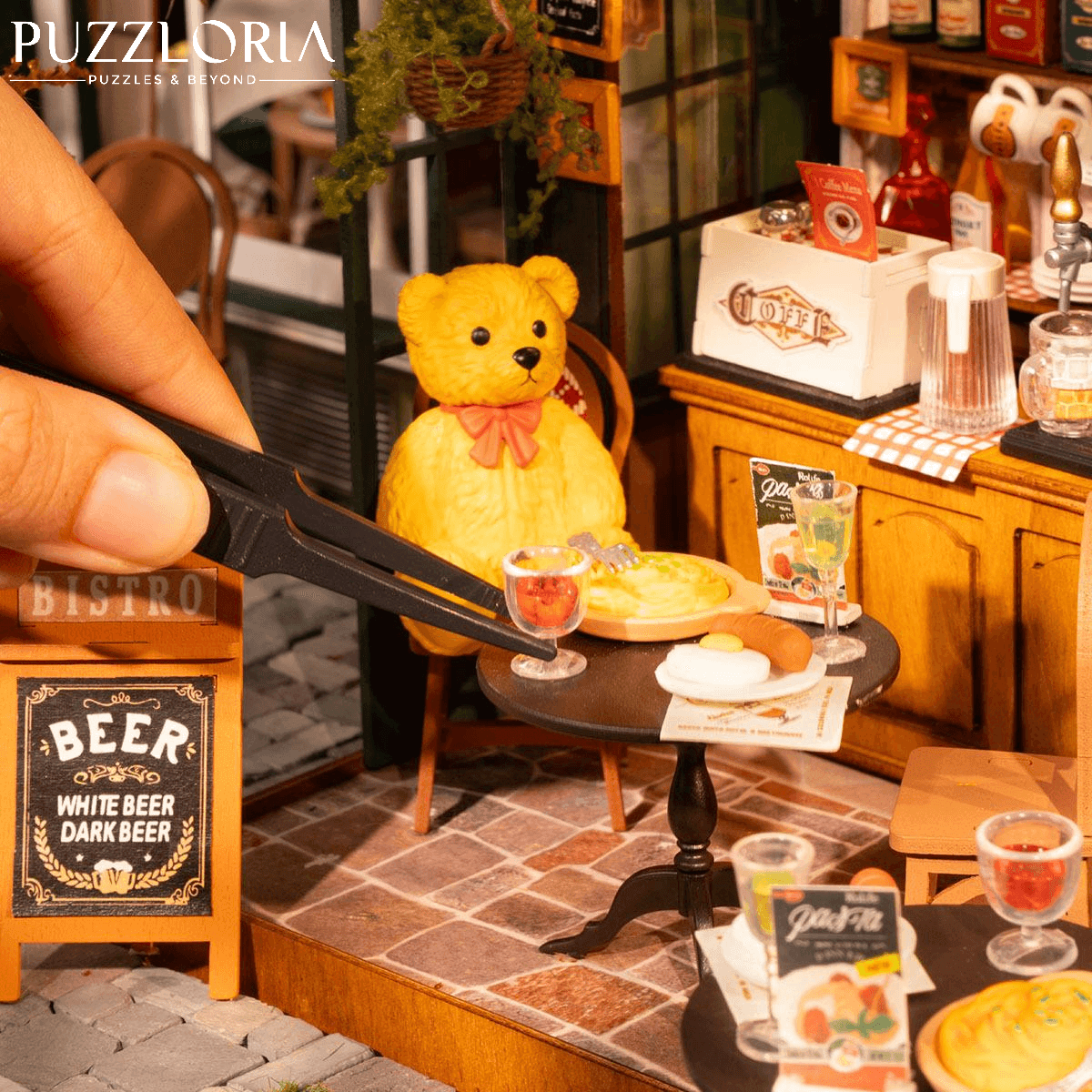 DIY Miniature French Bistro Kit - Tipsy Restaurant - DIY Miniature by Extoril