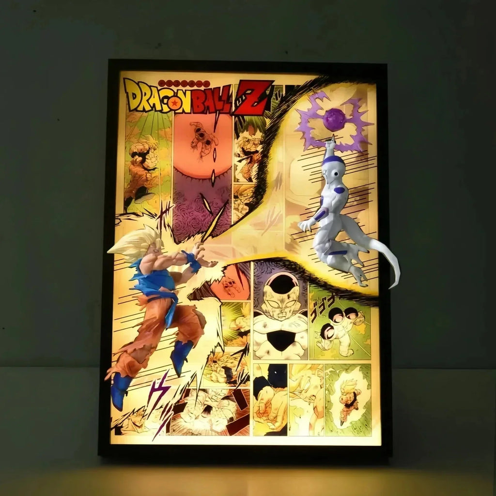 Dragon Ball Z Goku vs Frieza 3D LED Frame - Action Figure by Extoril