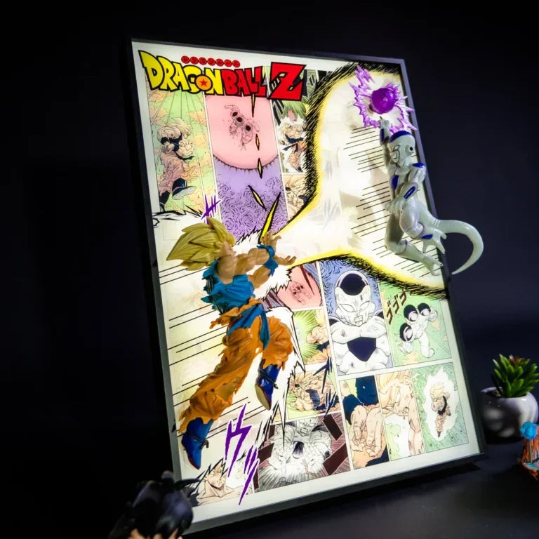 Dragon Ball Z Goku vs Frieza 3D LED Frame - Action Figure by Extoril