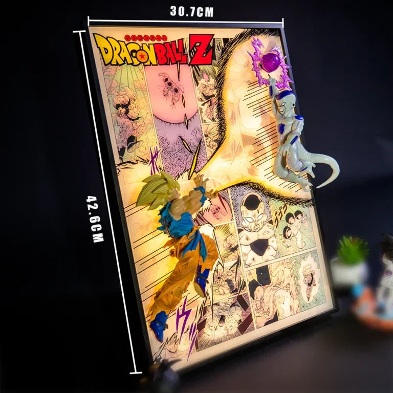 Dragon Ball Z Goku vs Frieza 3D LED Frame - Action Figure by Extoril