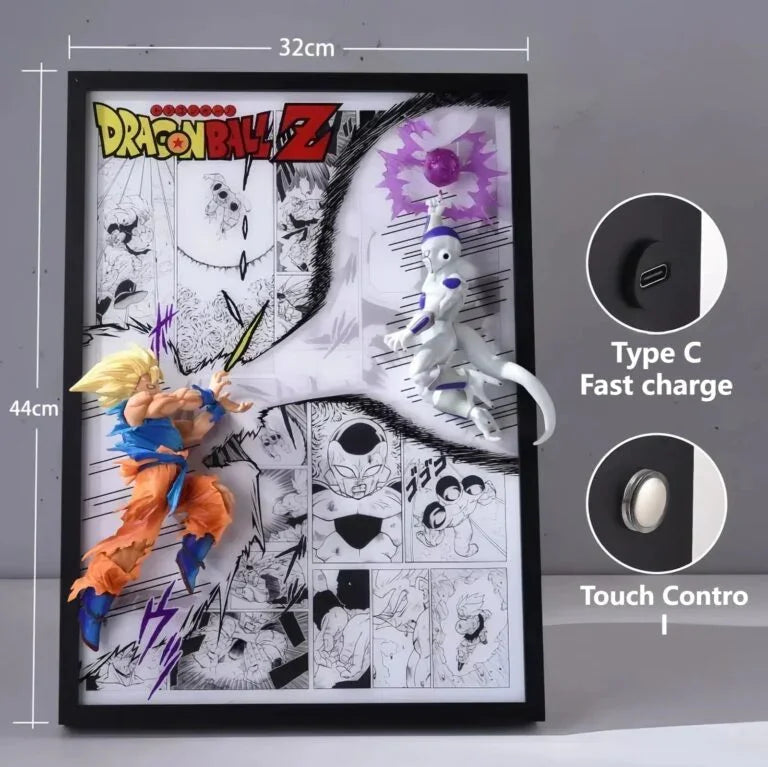 Dragon Ball Z Goku vs Frieza 3D LED Frame - Action Figure by Extoril