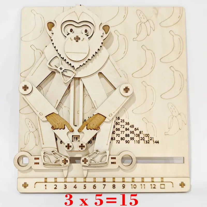 Educated Monkey Multiplication Wooden Puzzle - 3D Wooden Puzzle by Extoril
