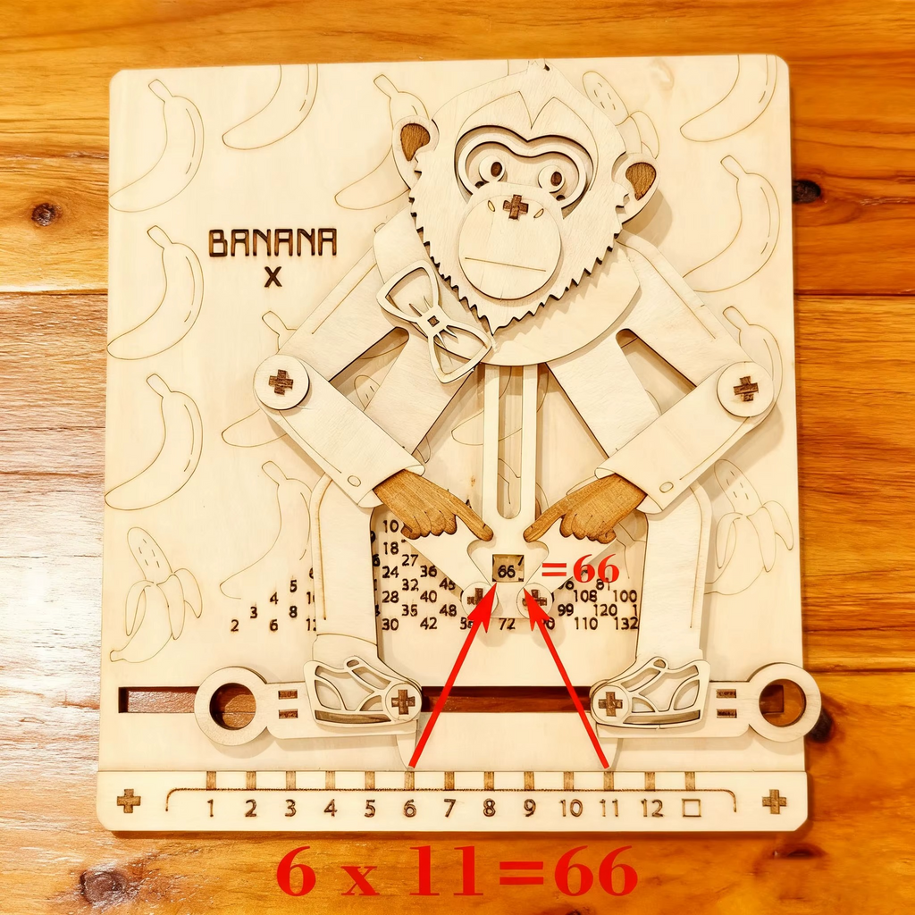 Educated Monkey Multiplication Wooden Puzzle - 3D Wooden Puzzle by Extoril