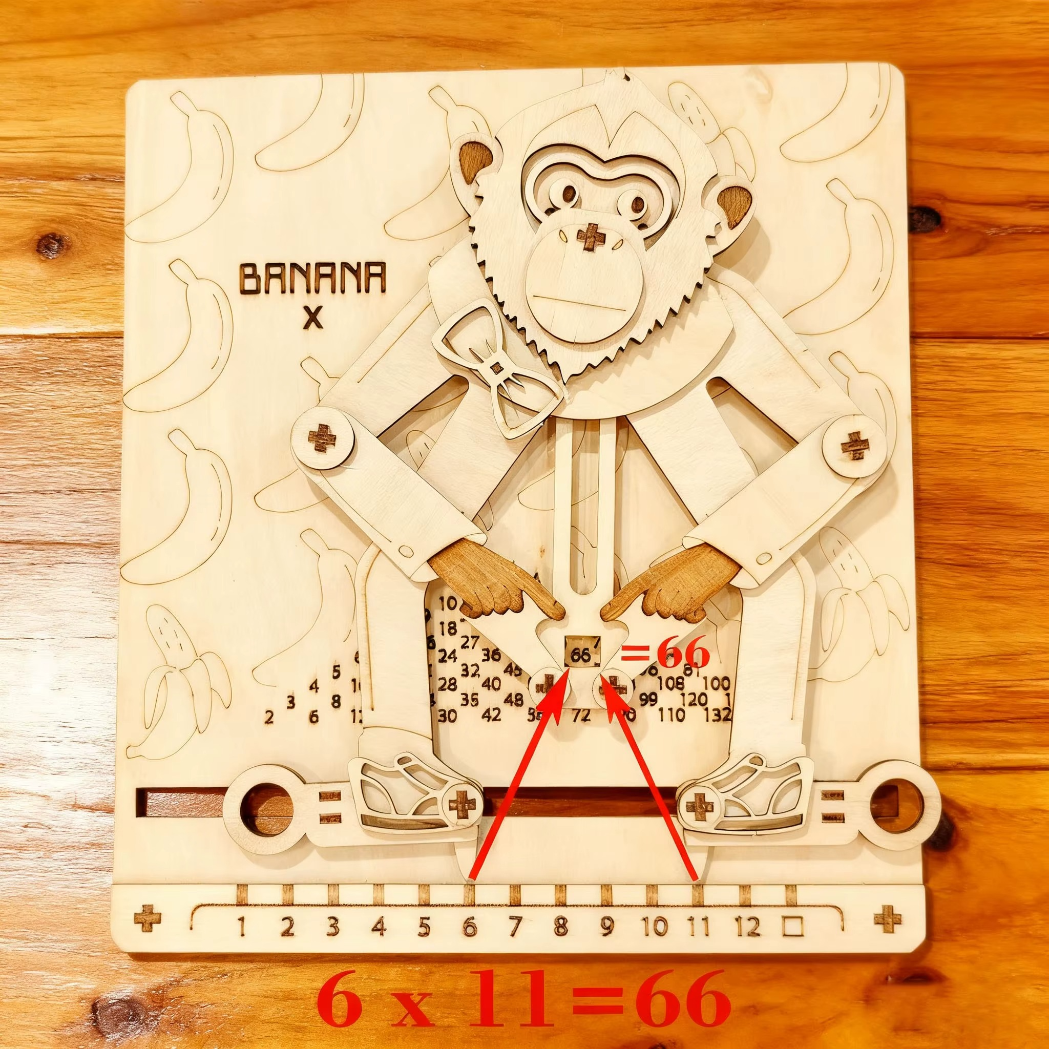 Educated Monkey Multiplication Wooden Puzzle - 3D Wooden Puzzle by Extoril