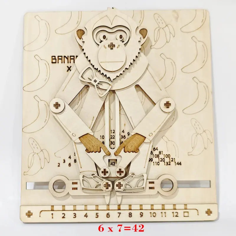 Educated Monkey Multiplication Wooden Puzzle - 3D Wooden Puzzle by Extoril