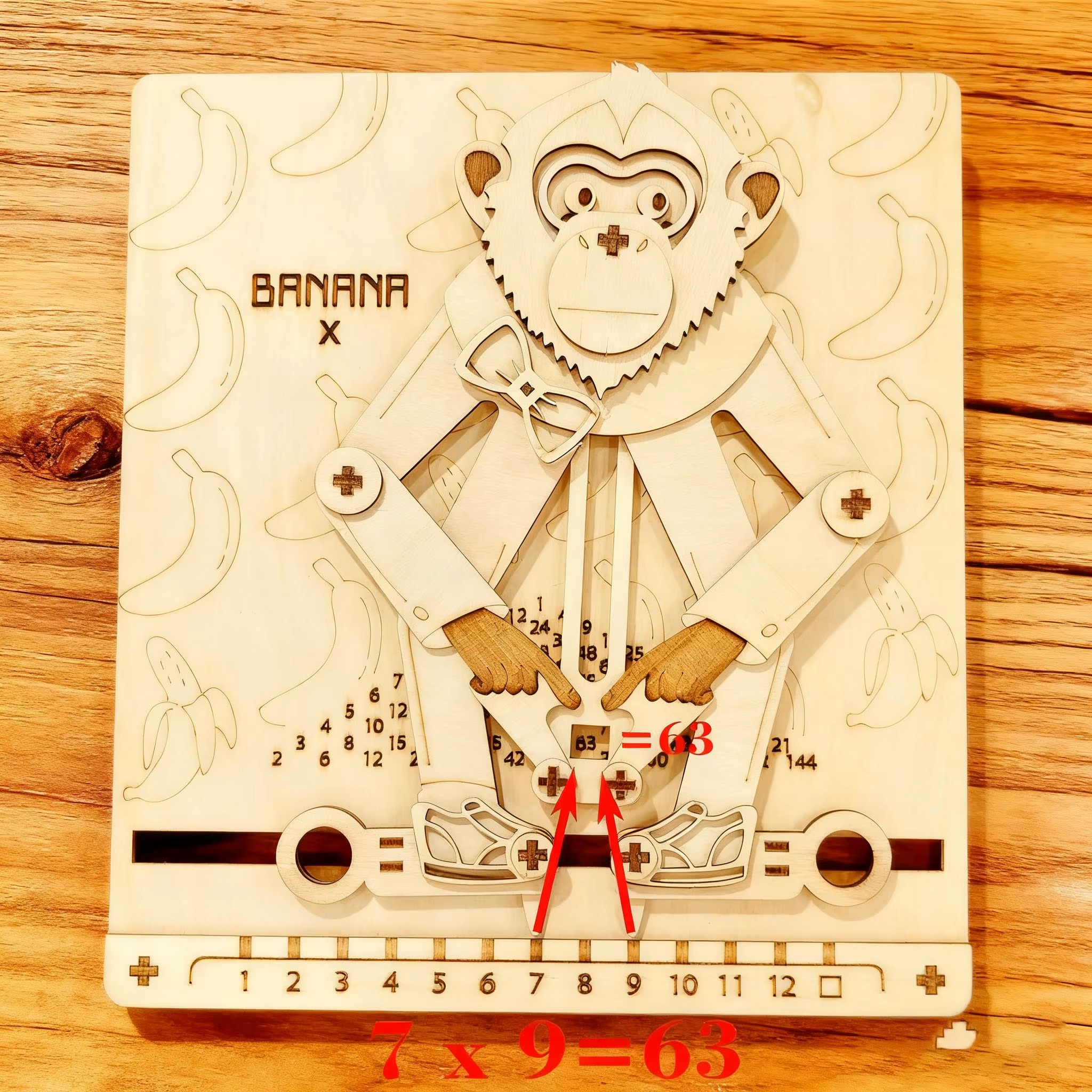 Educated Monkey Multiplication Wooden Puzzle - 3D Wooden Puzzle by Extoril