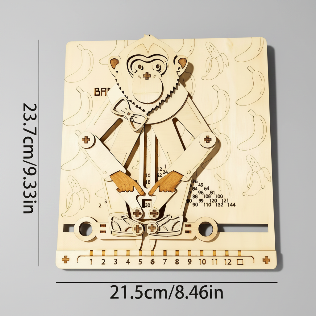 Educated Monkey Multiplication Wooden Puzzle - 3D Wooden Puzzle by Extoril