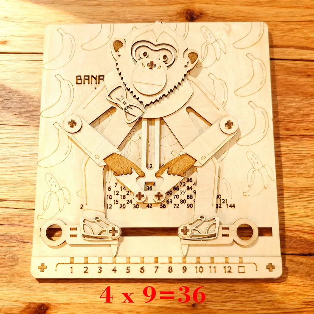 Educated Monkey Multiplication Wooden Puzzle - 3D Wooden Puzzle by Extoril