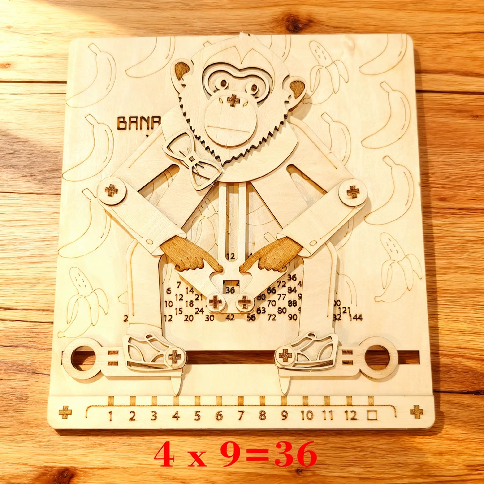 Educated Monkey Multiplication Wooden Puzzle - 3D Wooden Puzzle by Extoril