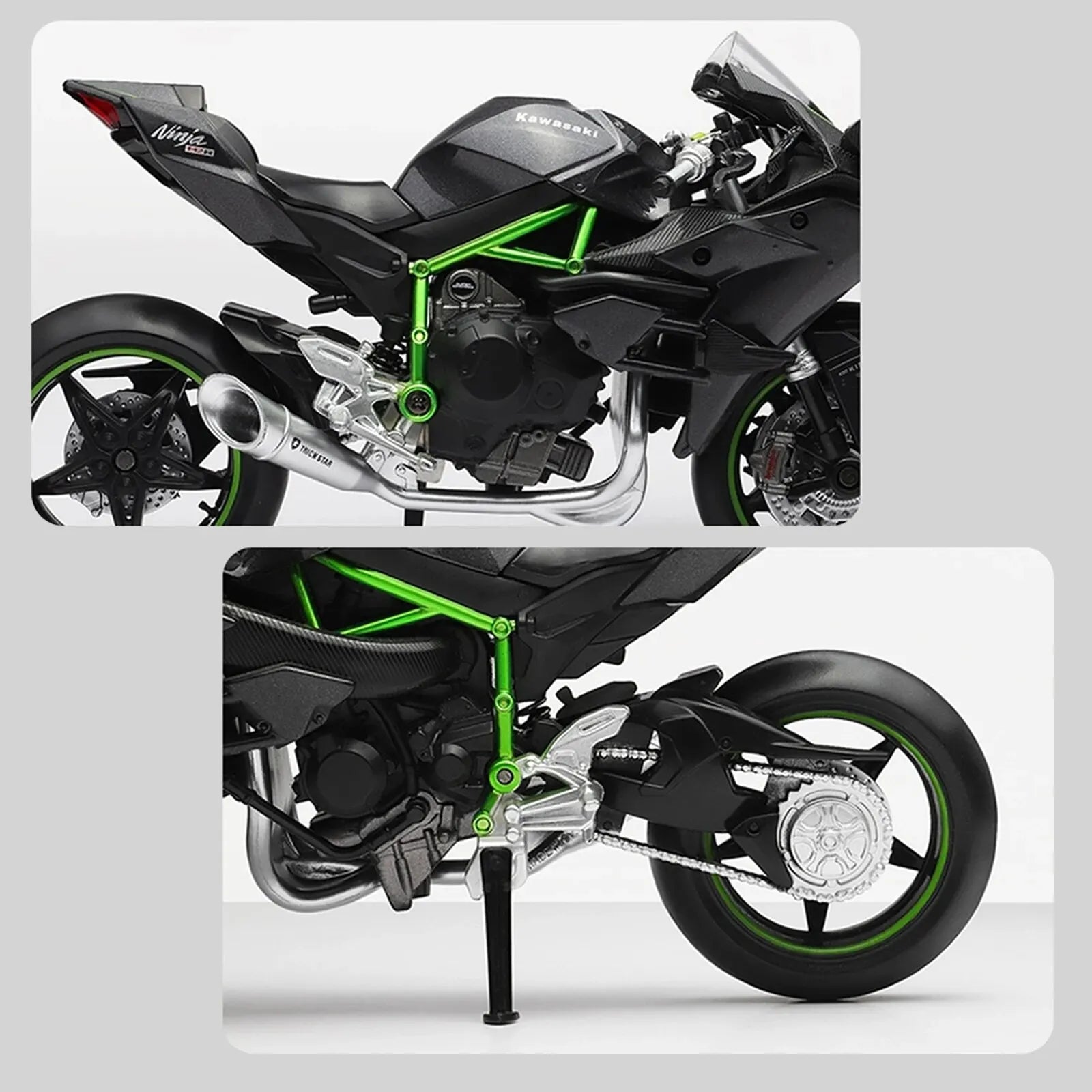 Elite 1:12 Ninja H2R Motorcycle Die-Cast Model - home decor by Extoril