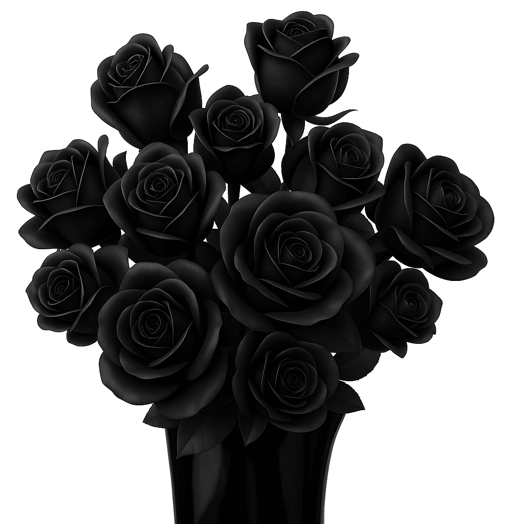 Eternal Black Rose Bouquet Building Blocks - DIY Flower by Extoril