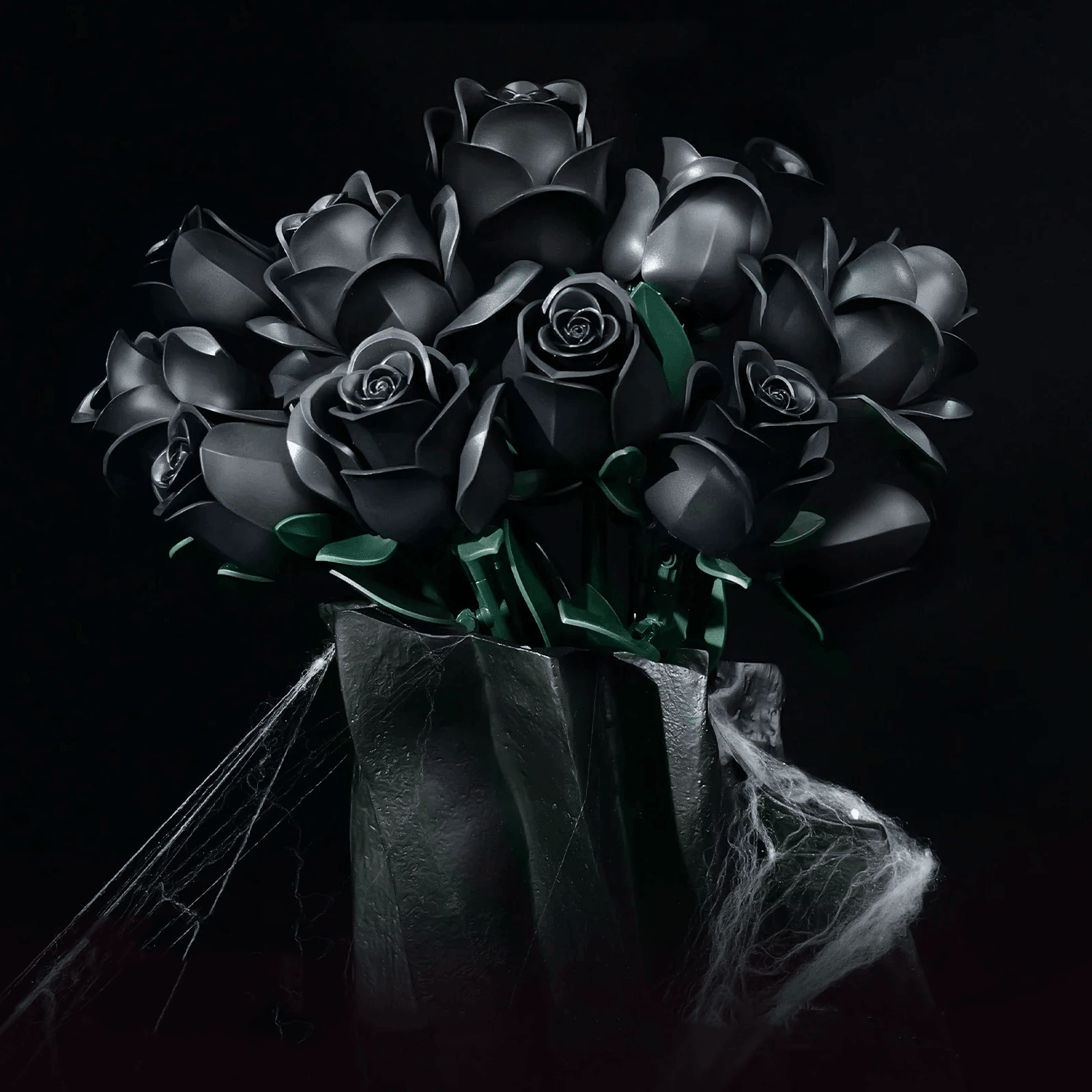 Eternal Black Rose Bouquet Building Blocks - DIY Flower by Extoril