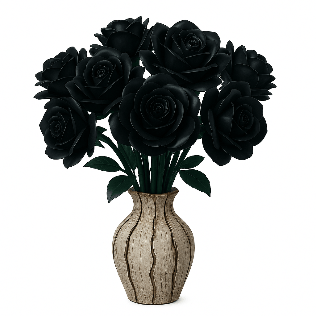 Eternal Black Rose Bouquet Building Blocks - DIY Flower by Extoril