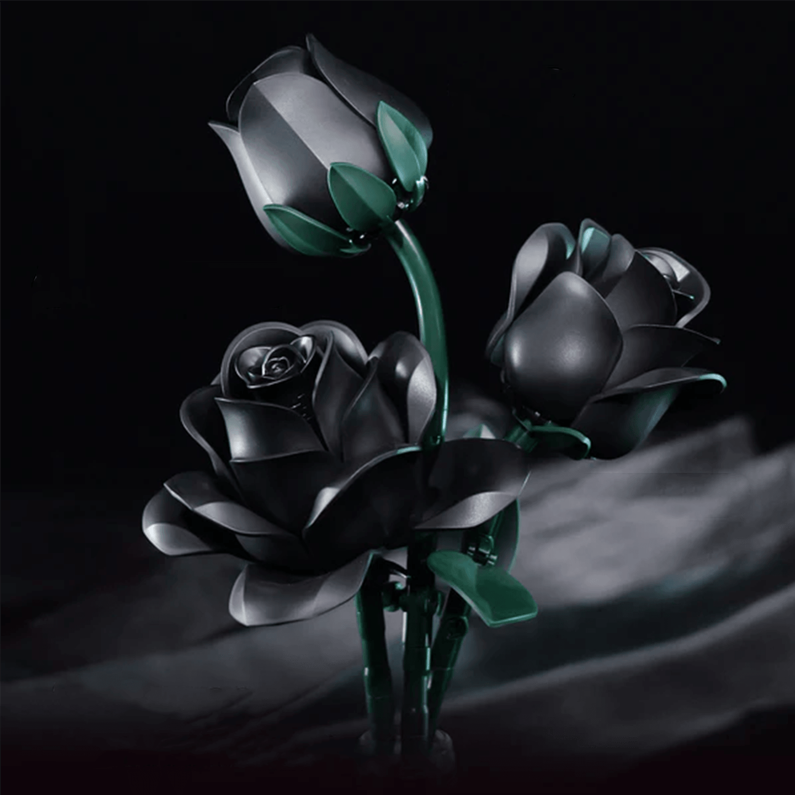Eternal Black Rose Bouquet Building Blocks - DIY Flower by Extoril