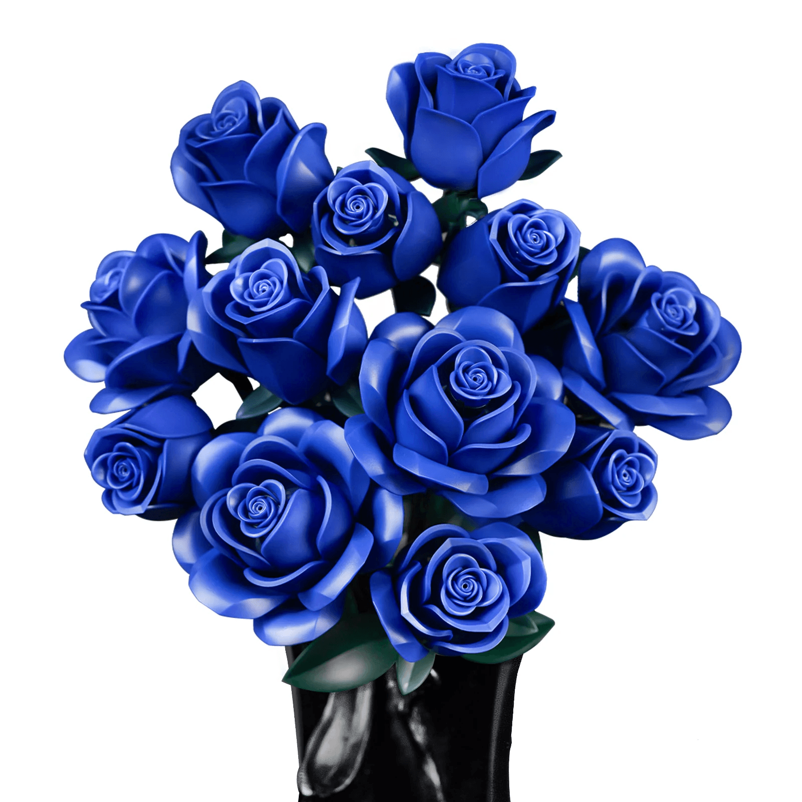 Eternal Blue Rose Bouquet Building Blocks Set - DIY Flower by Extoril
