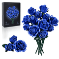 Eternal Blue Rose Bouquet Building Blocks Set - DIY Flower by Extoril