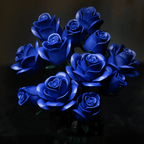 Eternal Blue Rose Bouquet Building Blocks Set - DIY Flower by Extoril
