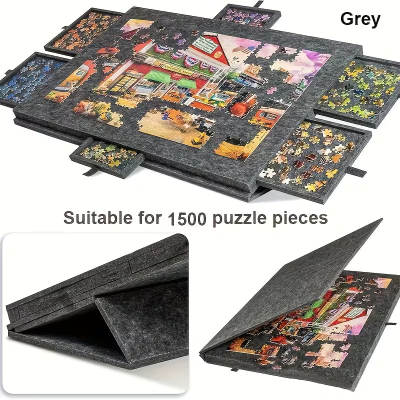 Puzzle Board with Drawers 1500 Piece - 3D Wooden Puzzle by Extoril