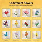 1064 Pc Flower Building Blocks Bouquet Kit Vase - DIY Flower by Extoril