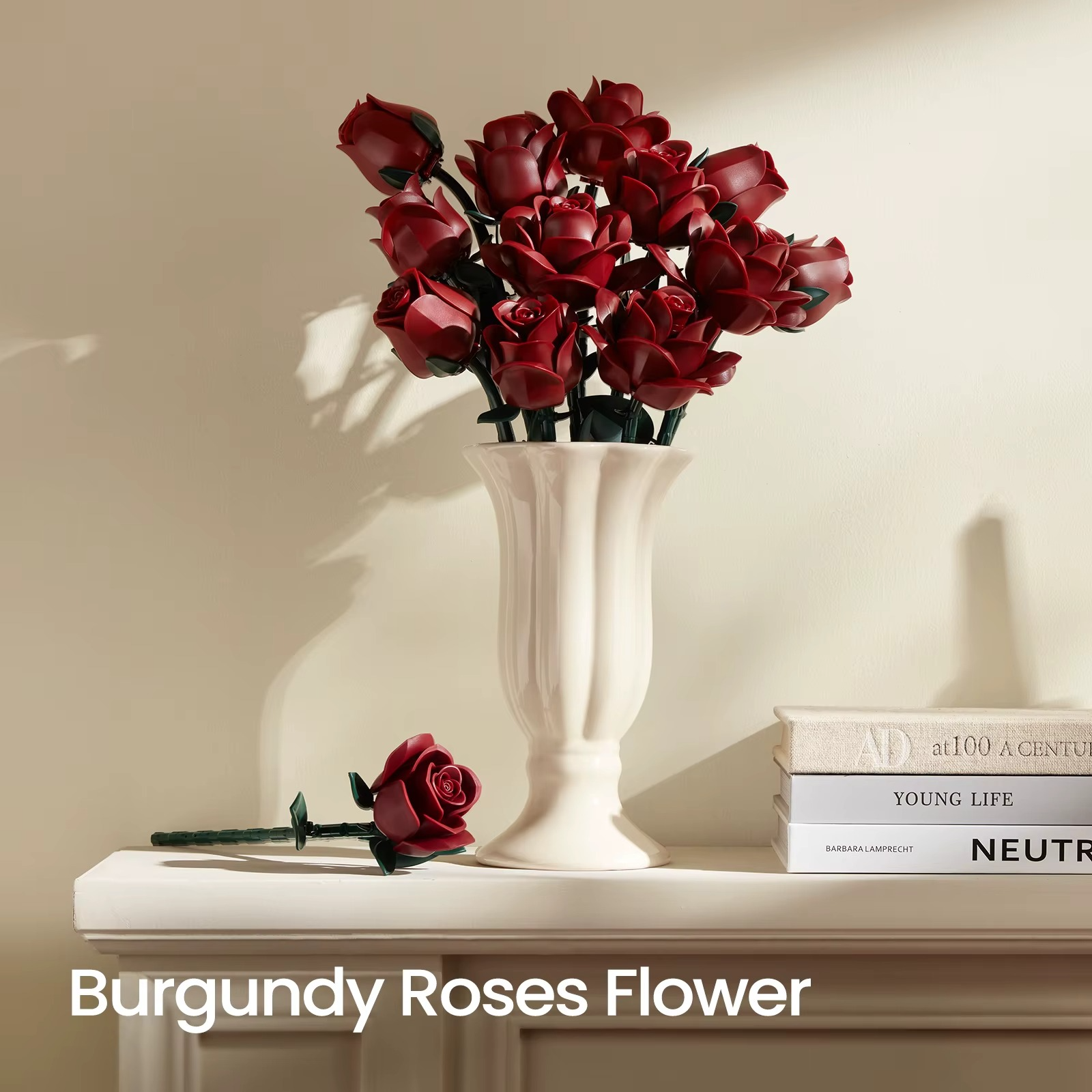 Red Roses & Poppies Building Blocks Set - DIY Flower by Extoril