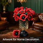Red Roses & Poppies Building Blocks Set - DIY Flower by Extoril