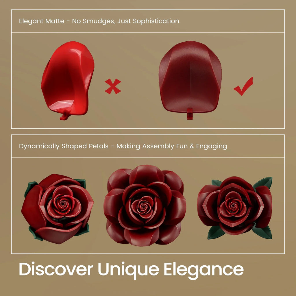 Red Roses & Poppies Building Blocks Set - DIY Flower by Extoril