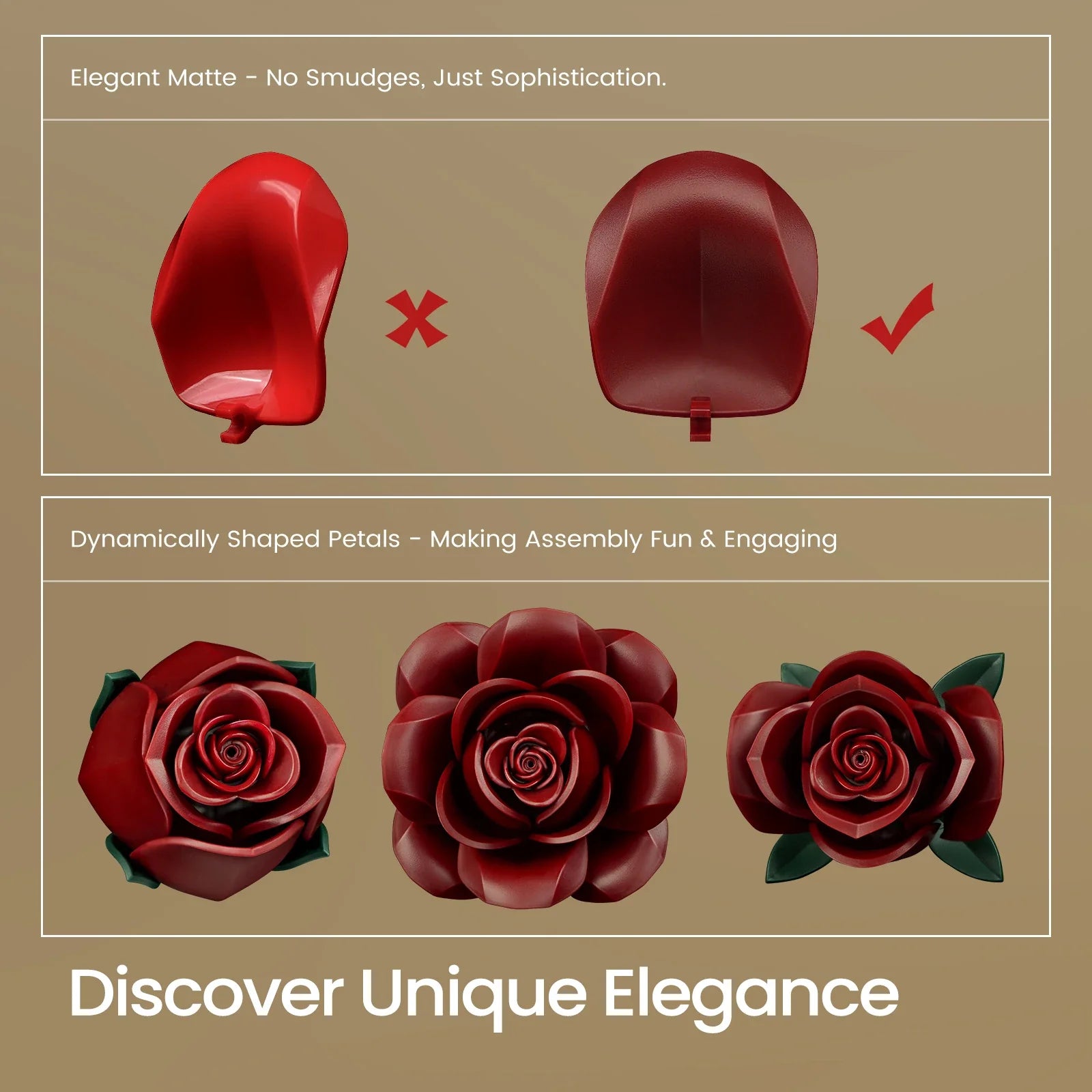 Red Roses & Poppies Building Blocks Set - DIY Flower by Extoril