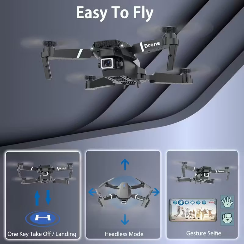 Foldable E88 Pro RC Drone 4K Camera - Gadget by Extoril