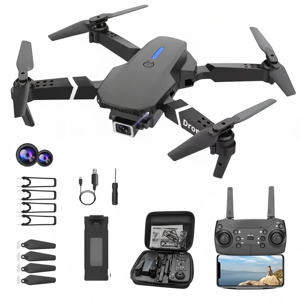 Foldable E88 Pro RC Drone 4K Camera - Gadget by Extoril