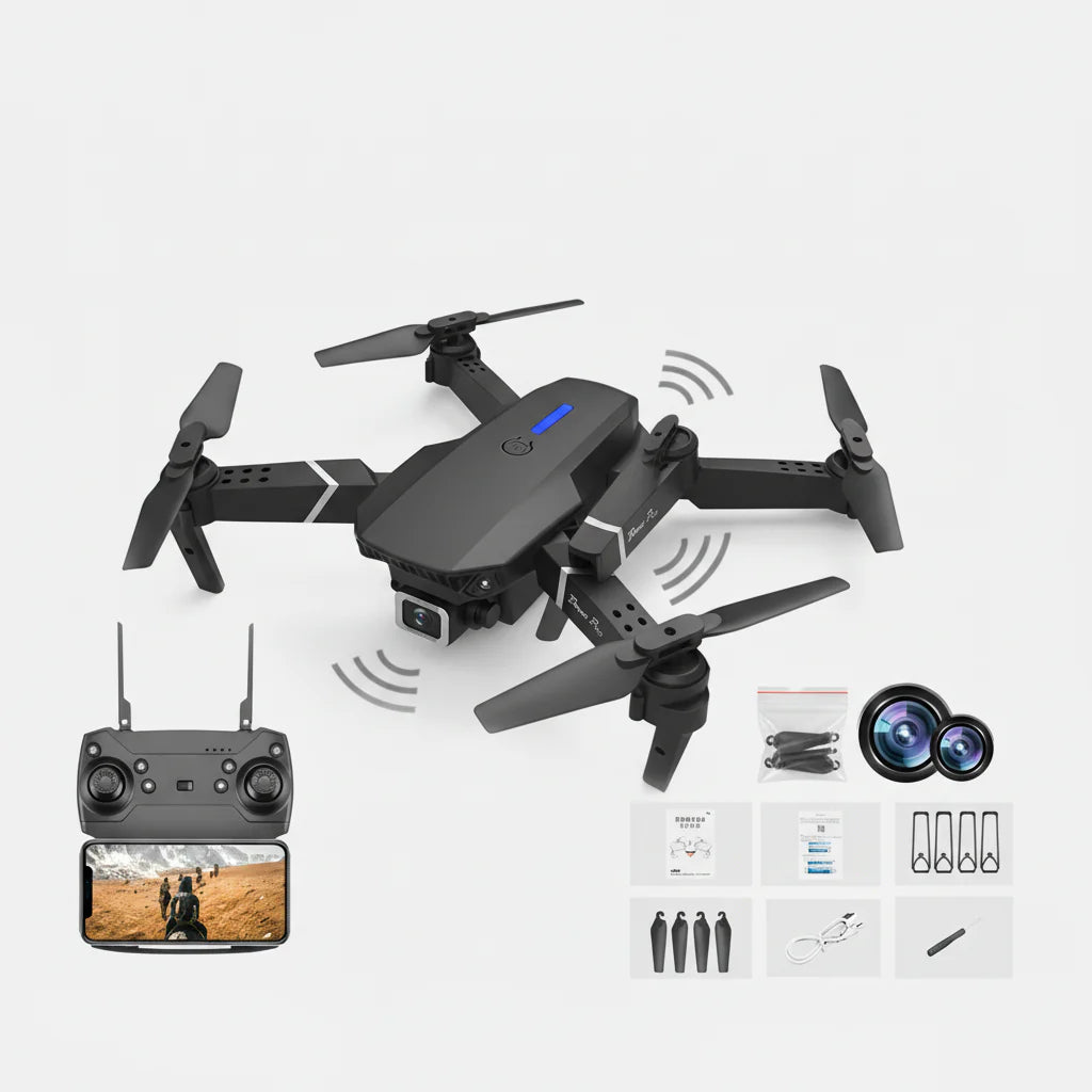 Foldable E88 Pro RC Drone 4K Camera - Gadget by Extoril