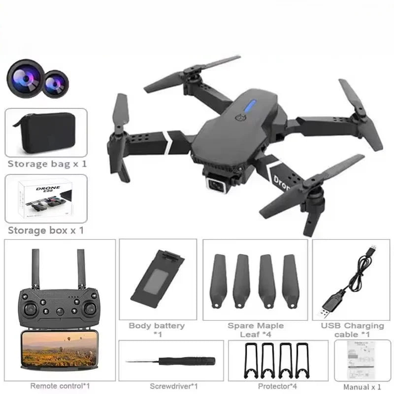 Foldable E88 Pro RC Drone 4K Camera - Gadget by Extoril