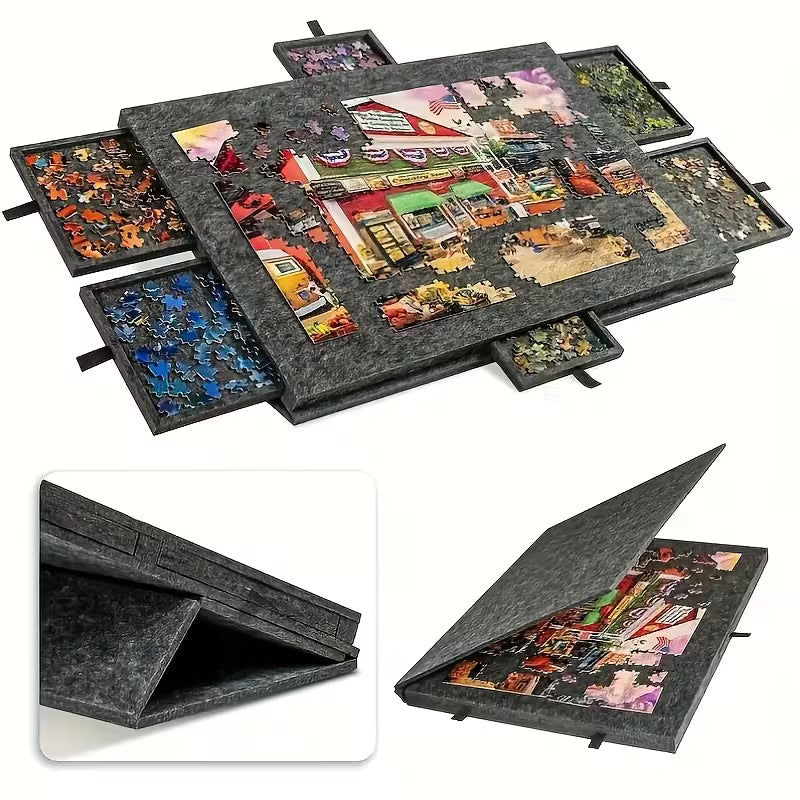 Puzzle Board with Drawers 1500 Piece - 3D Wooden Puzzle by Extoril